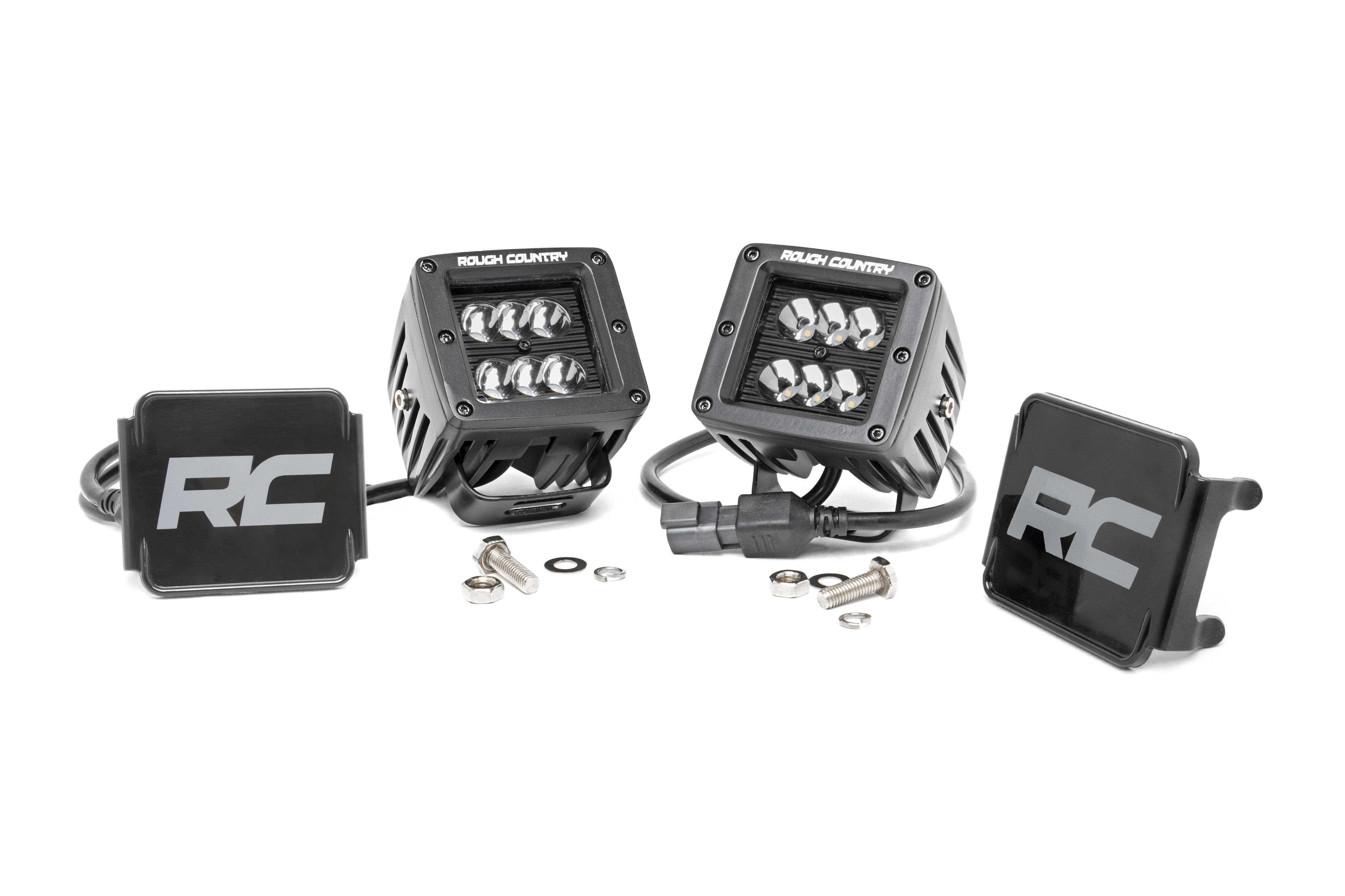 2-INCH SQUARE CREE LED LIGHTS - (PAIR | BLACK SERIES) | Southern